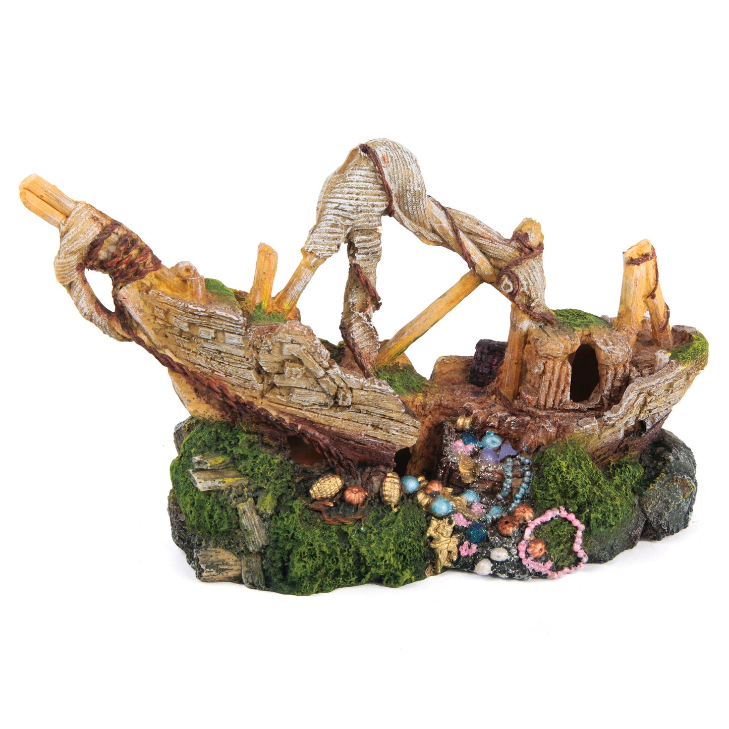 Kazoo Galleon with Treasure Fish Tank Ornament - Small