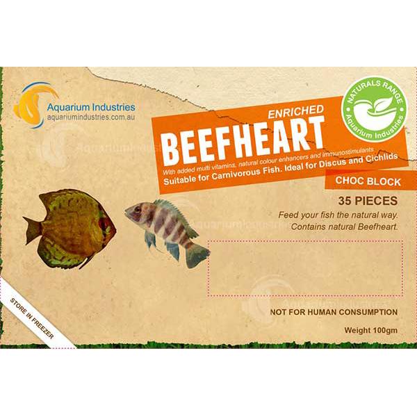 Aquarium Industries Naturals Beefheart Enriched Frozen Fish 100g