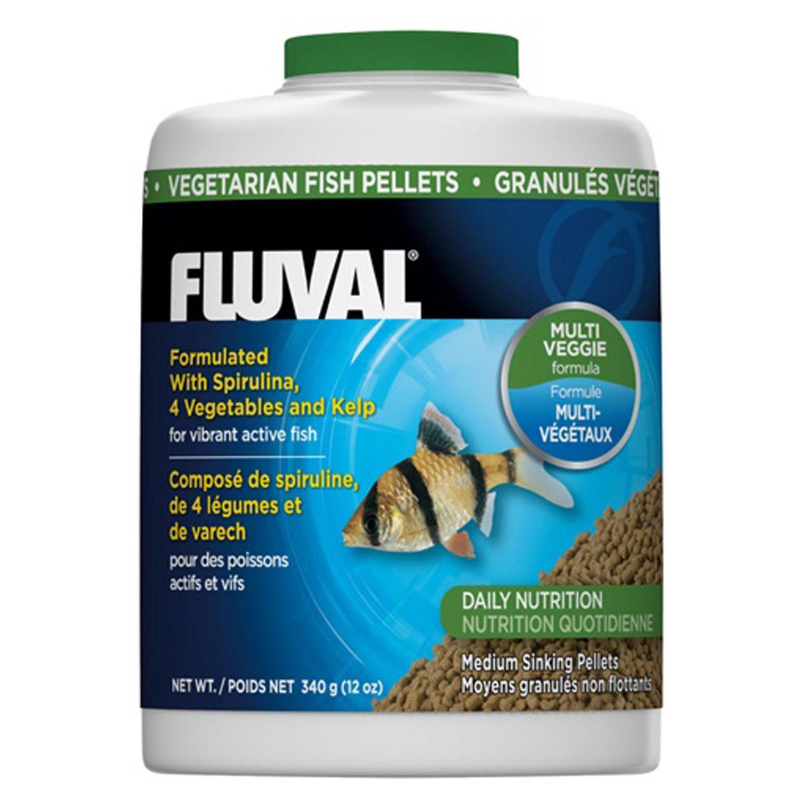 Fluval Sinking Vegetable Pellet Food for Medium Fish 340g