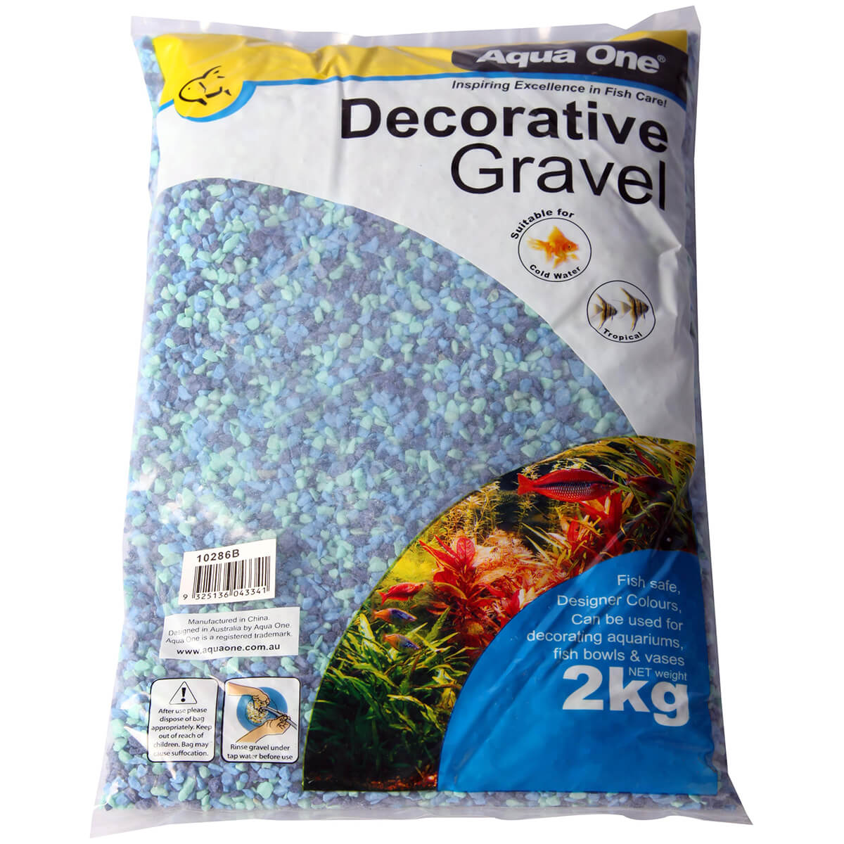 Aqua One Mixed Gravel Aqua and Blue 2kg