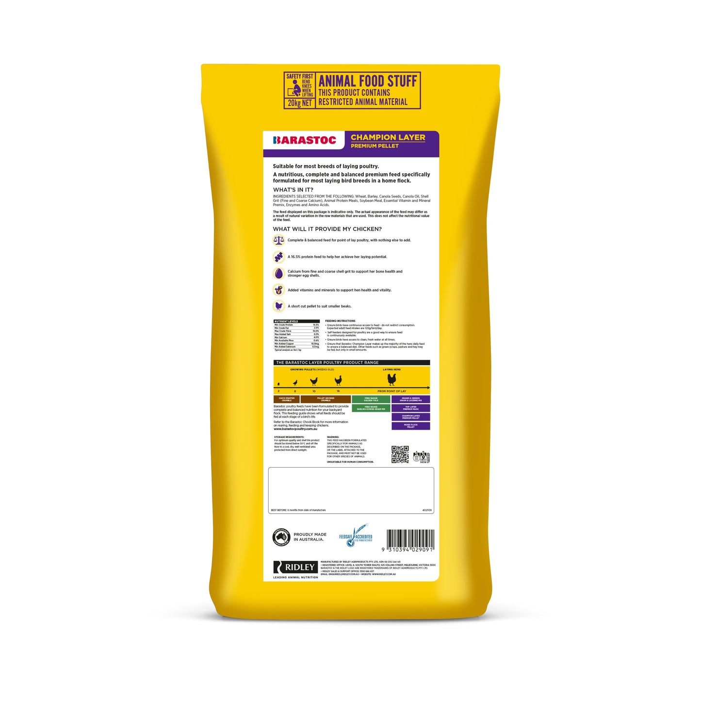 Barastoc Champion Layer Short Cut Pellet 20kg