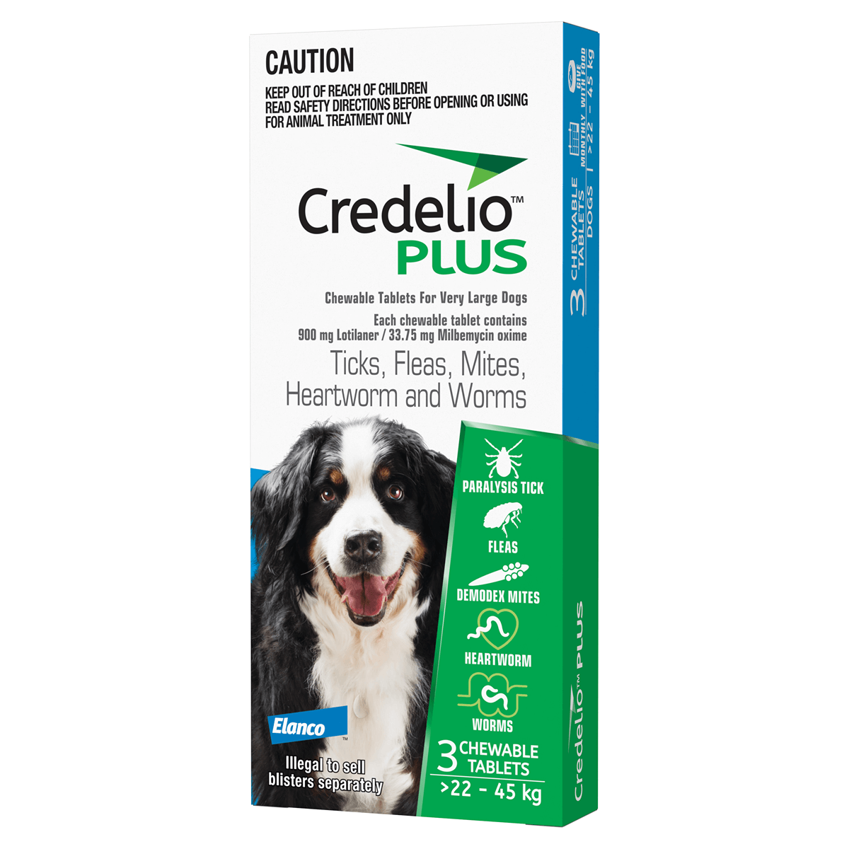 Credelio Plus Chewable Tablets For X-Large Dog 22-45kg