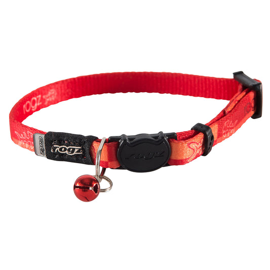 Rogz Kiddycat Safety Release Collar Orange Tango Fishbones