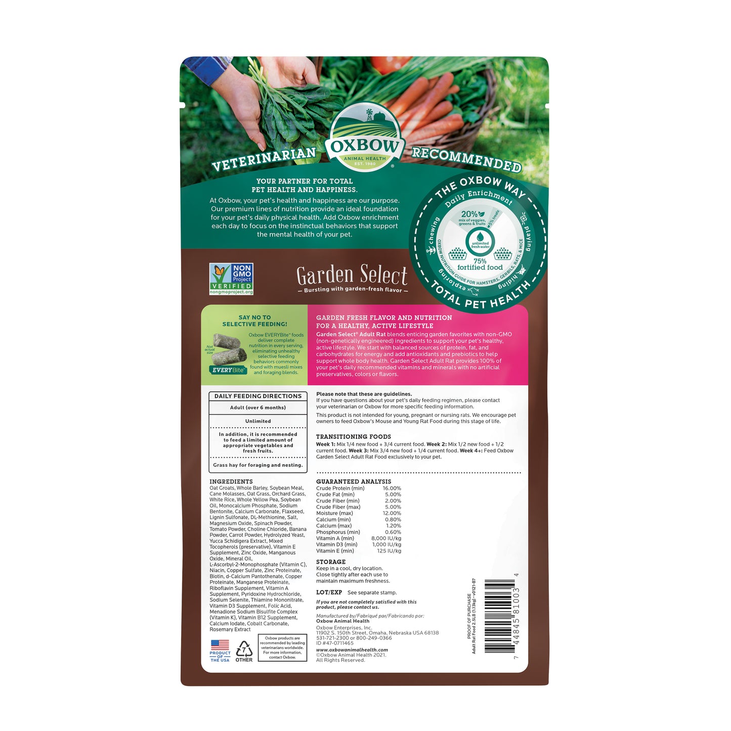 Oxbow Garden Select Adult Rat Food