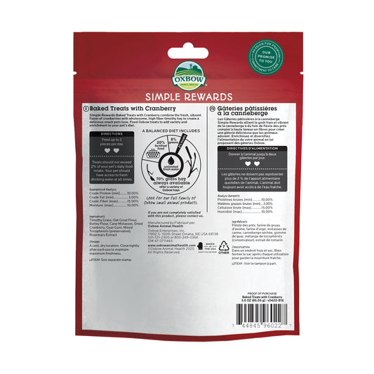 Oxbow Simple Rewards Cranberry Treats
