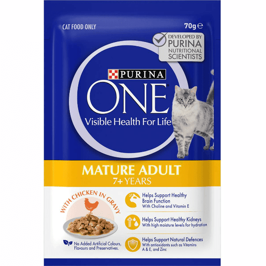 Purina One Senior 7+ Chicken Pouch Wet Cat Food 70g