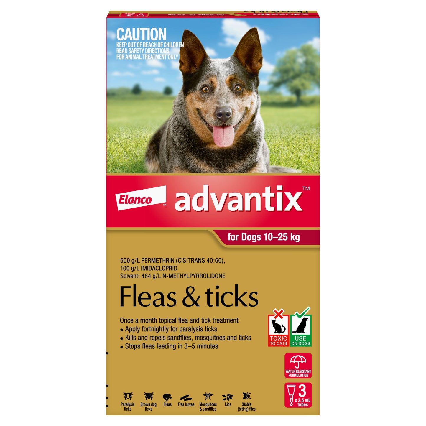 Advantix Flea & Tick Treatment 10-25kg Dog