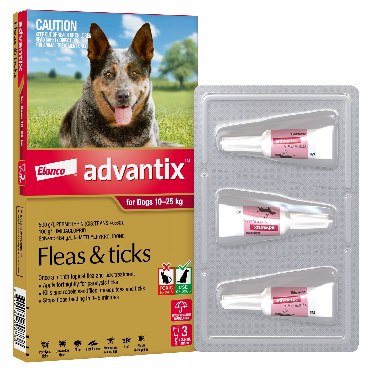 Advantix Flea & Tick Treatment 10-25kg Dog