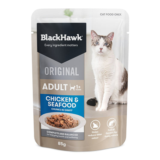 Black Hawk Original Chicken Seafood in Gravy Wet Cat Food