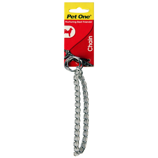 Pet One Chain Check Collar Silver 2mm