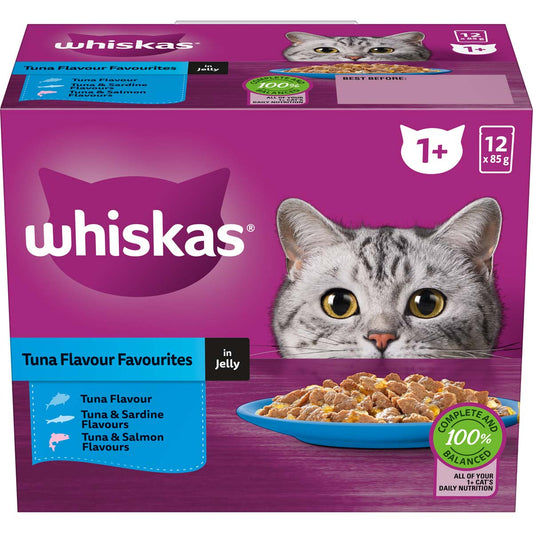 Whiskas Favourites Cat Adt 1+ Tuna Flavour Favourites In Jelly 12x85g