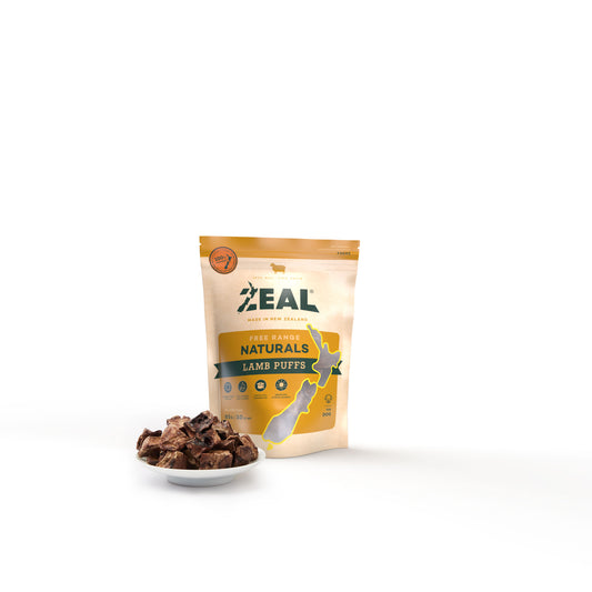 Zeal Free Range Naturals Lamb Puffs Dog Treats 85g