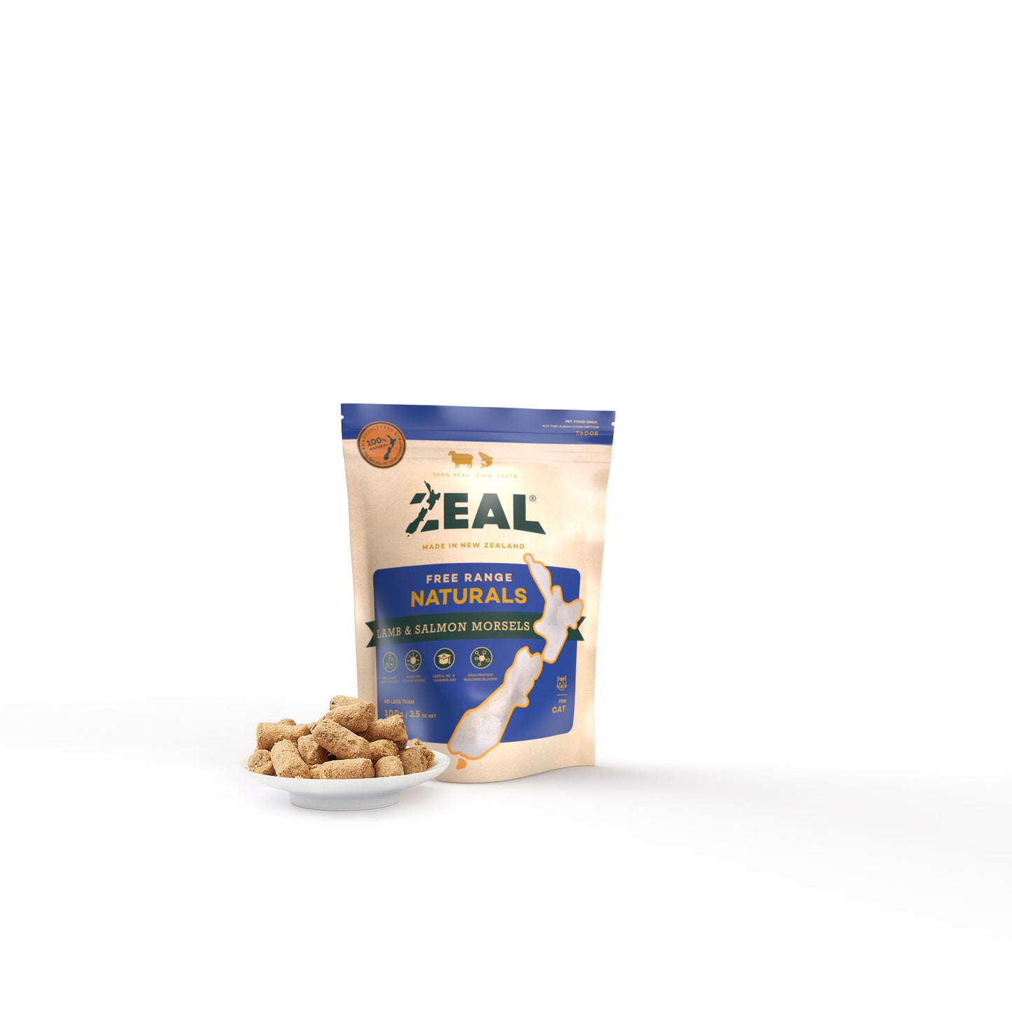 Zeal Lamb & Salmon Morsels Cat Treats 100g