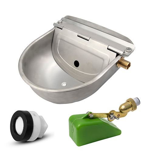 Bainbridge Supreme Automatic Stainless Steel Drinking Bowl - Removable Plug & Brass Float Valve