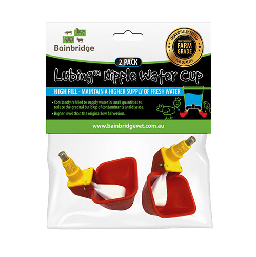 Bainbridge Lubing Nipple Water Cup - High Fill - 2 Pack