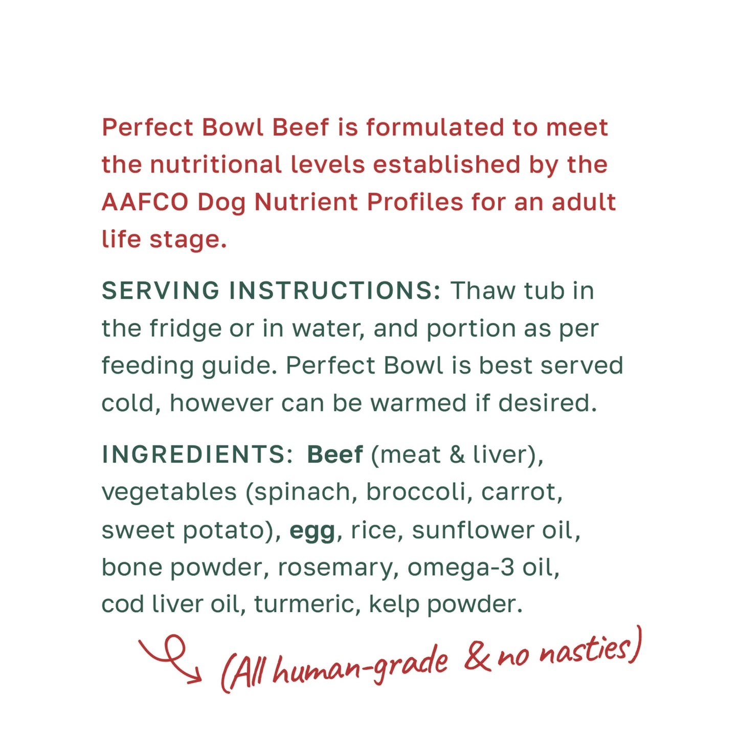 Perfect Bowl Beef Fresh and Frozen Dog Food 450g