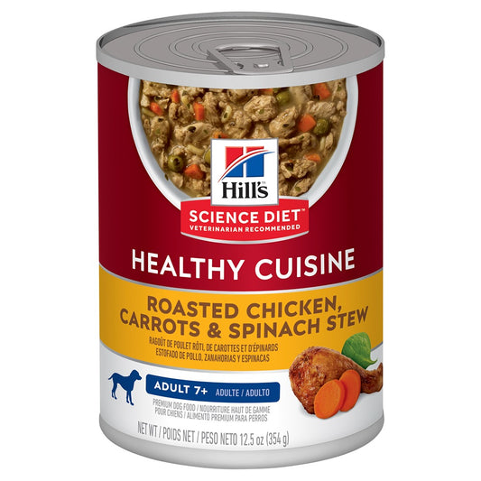 Hill's Science Diet Adult 7+ Healthy Cuisine Chicken & Carrots Stew Wet Dog Food Can 354g
