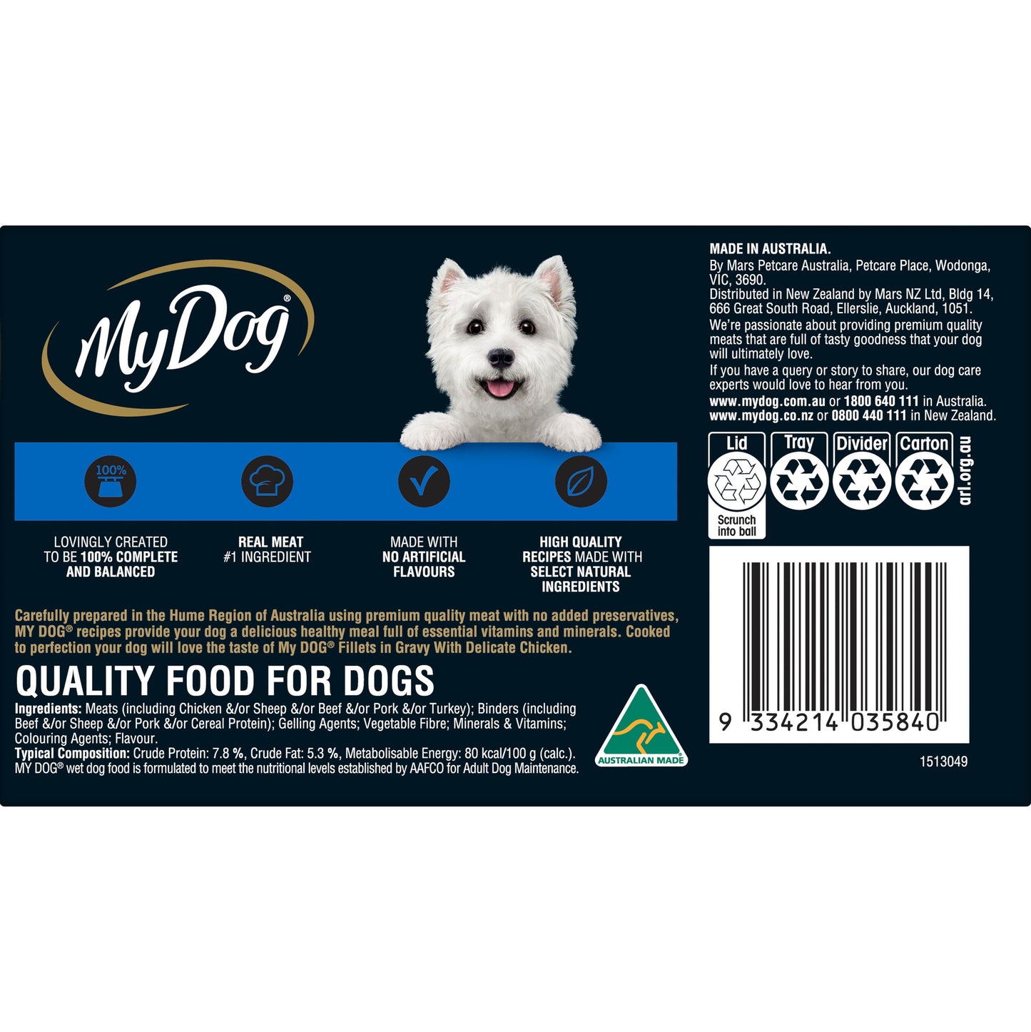 My Dog Chicken in Gravy Wet Dog Food 6x100g