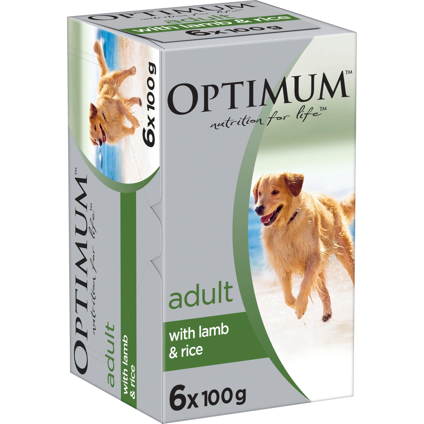 Optimum Adult Wet Dog Food Lamb & Rice Trays 6x100g