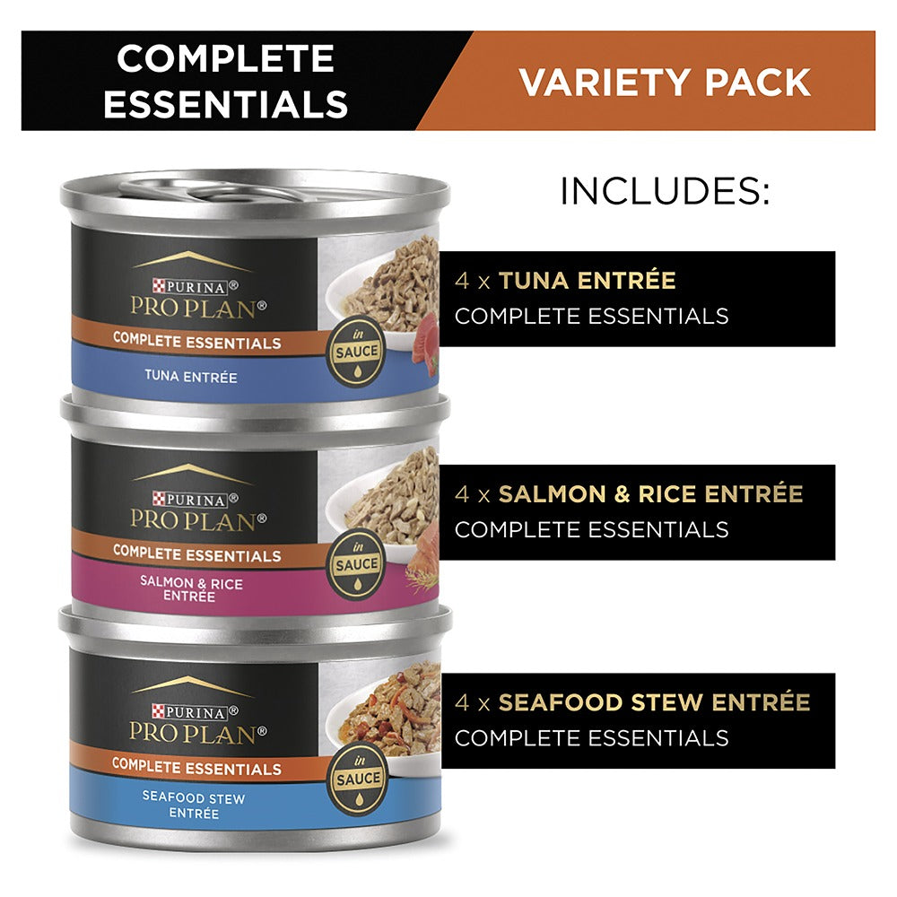 Pro Plan Complete Essentials Seafood Mix Wet Cat Food 12x85g