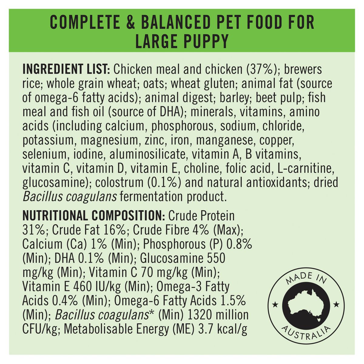 Pro Plan Large Breed Puppy Chicken Formula with Colostrum & Probiotic Dry Dog Food