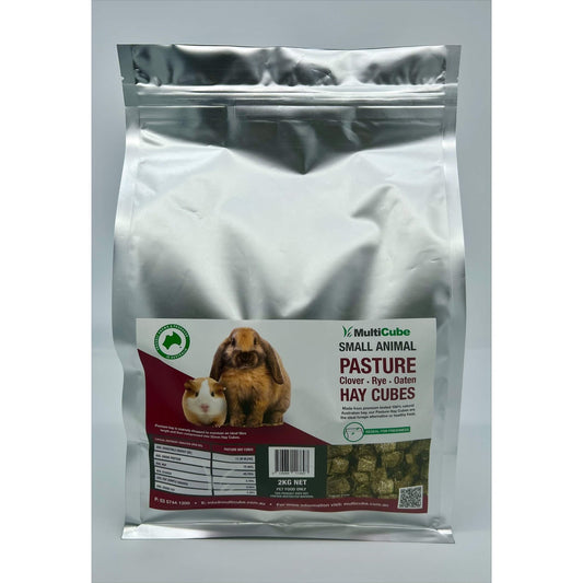Multicube Small Animal Pasture (Clover-Rye-Oaten) Hay Cubes - 2kg