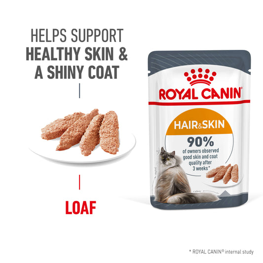 Royal Canin Hair & Skin Loaf Adult Wet Cat Food Pouches