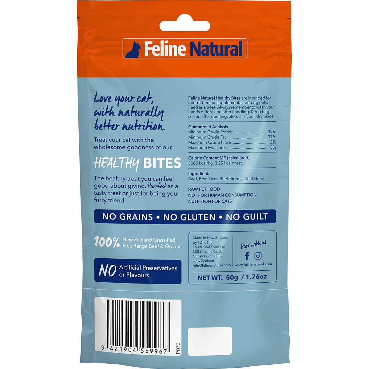 K9 Natural Beef Healthy Bites Cat Treats 50g (100000005617) [default_color]