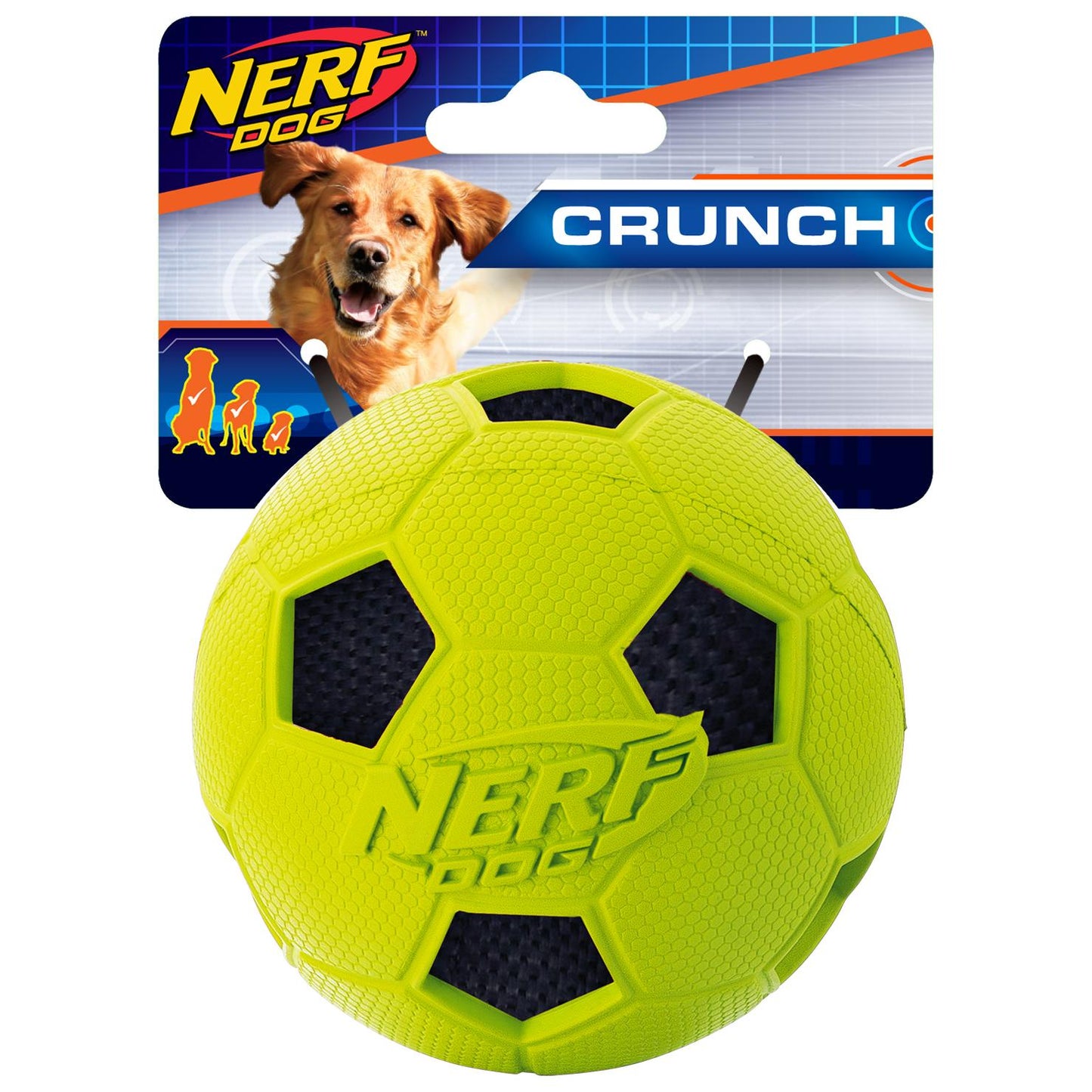 NERF Crunch Soccer Ball Dog Toy 3in (100000013046) [Green]