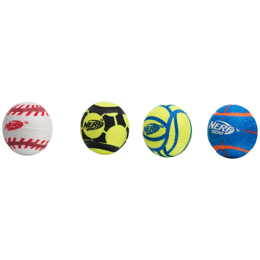 NERF Non Squeak Sports Ball Dog Toy 4pk (100000013048) [default_color]