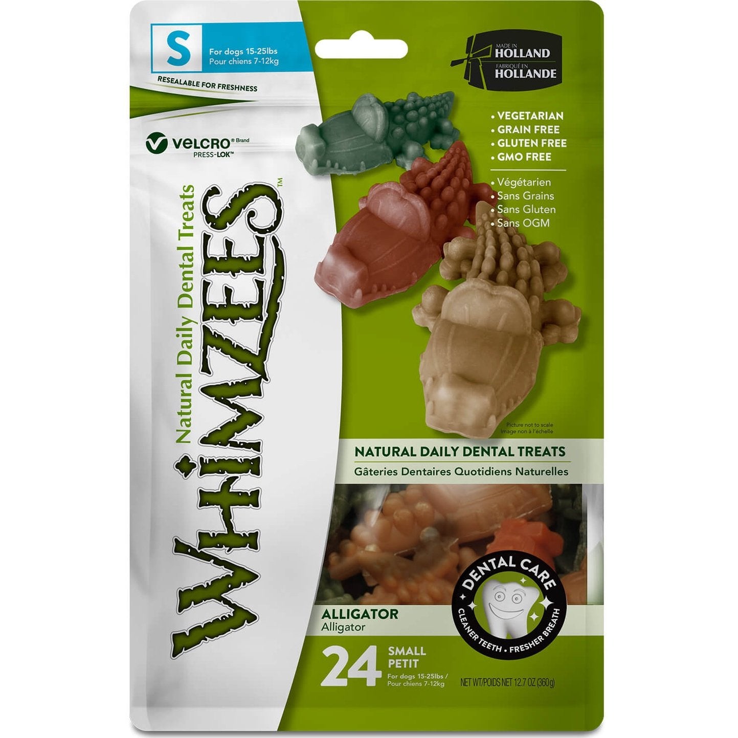 Whimzees Alligator Small Dental Care Dog Treat Value Bag 24pk (100000013474) [default_color]