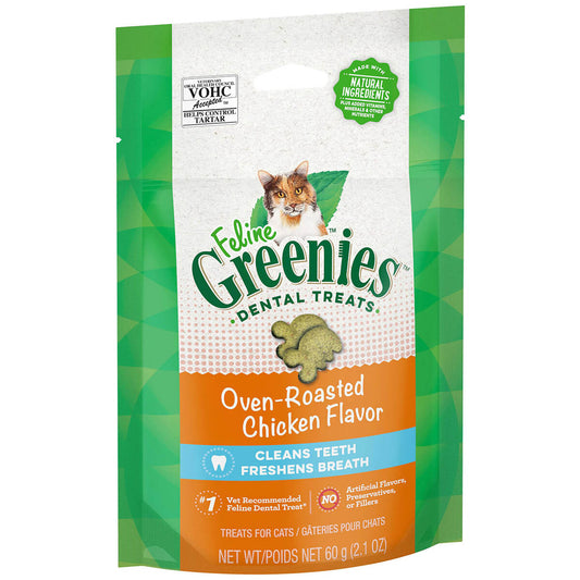 Greenies Oven Roasted Chicken Feline Dental Cat Treats 60g (100000021862) [default_color]