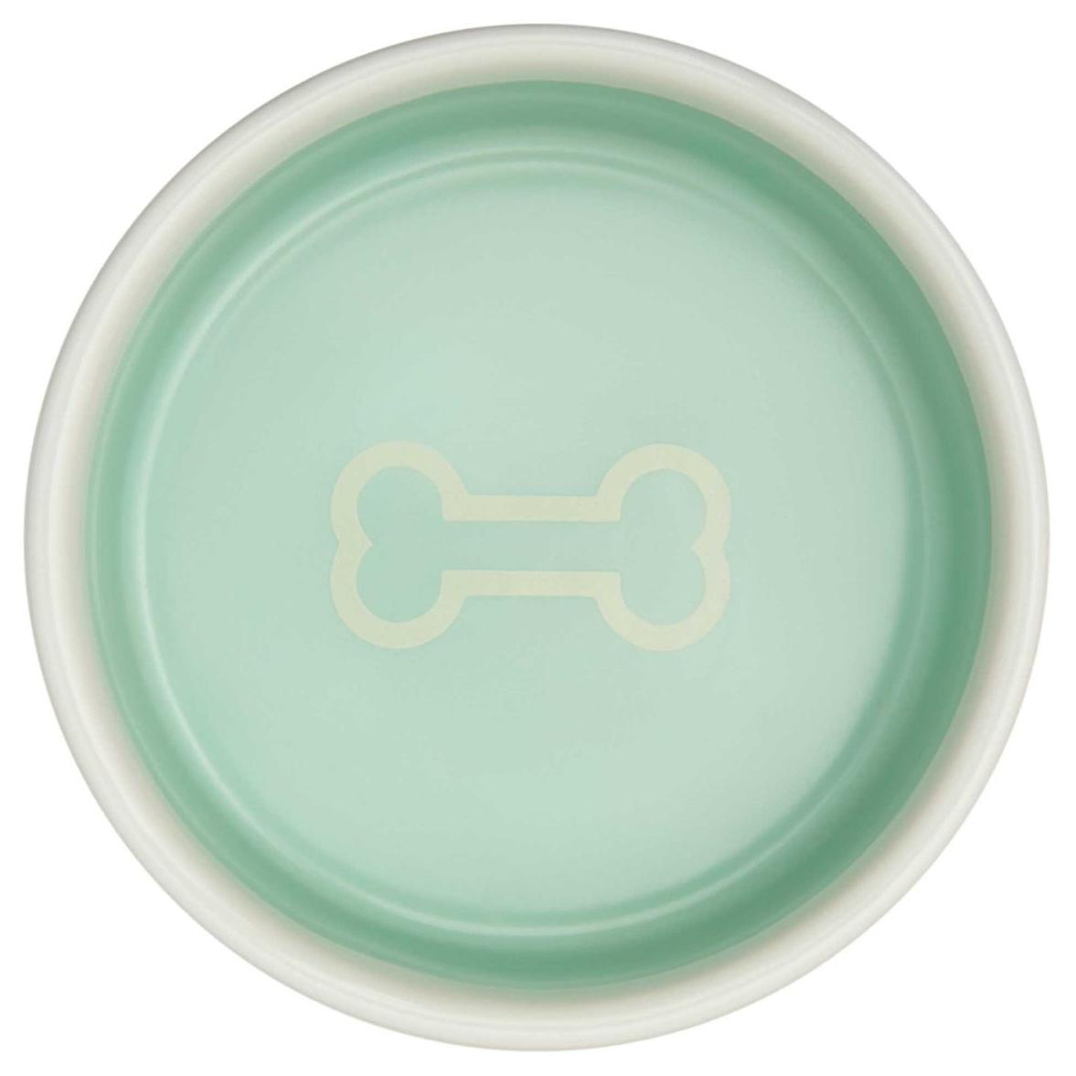 Buddy & Belle Mint/White Round Ceramic Bowl (100000022314) [default_color]