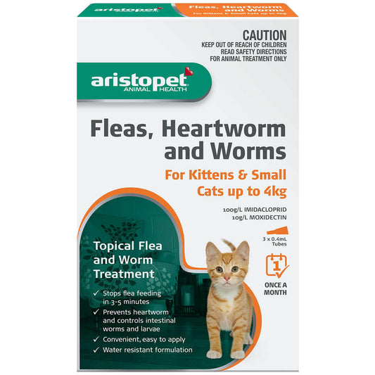 Aristopet Animal Health Fleas, Heartworm & Worms For Kittens & Small Cats <4Kg (100000022761) [default_color]