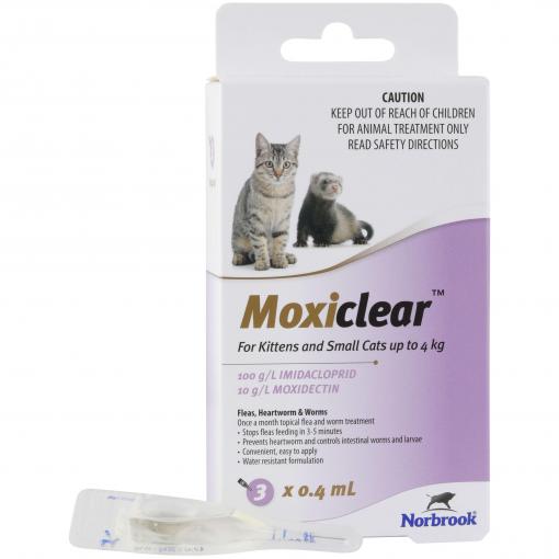 Moxiclear Flea & Worming Spot Treatment <4kg Kittens & Cats (100000022796) [default_color]