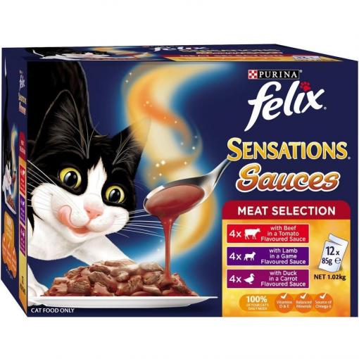 Felix Sensations Sauces Meat Selection Wet Cat Food 12x85g (100000023557) [default_color]