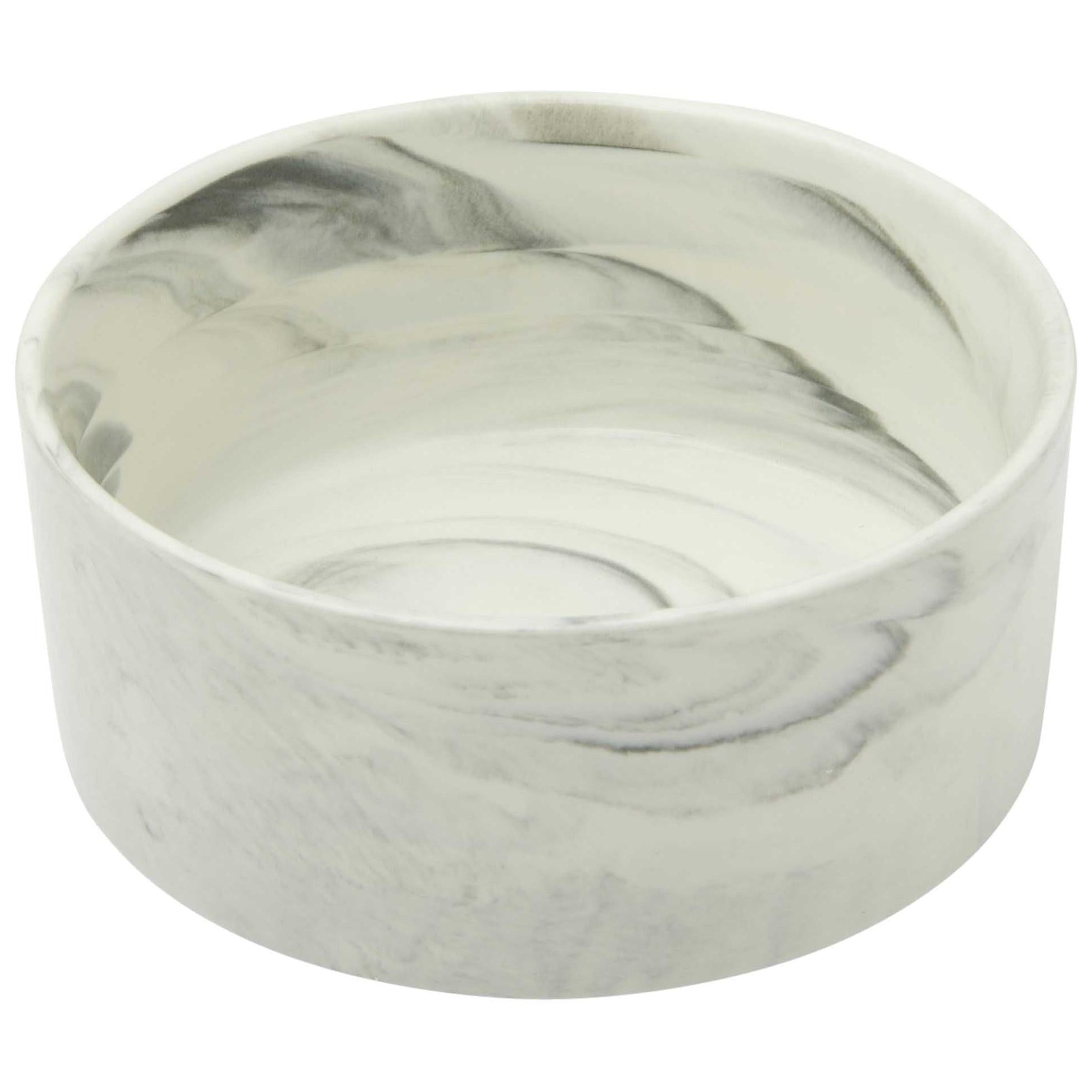 Buddy & Belle Ceramic Marble Dog Bowl (100000023576) [White]