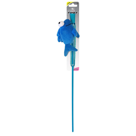 Rogz Teaser Plush Fish Wand Cat Toy (100000038958) [Blue]