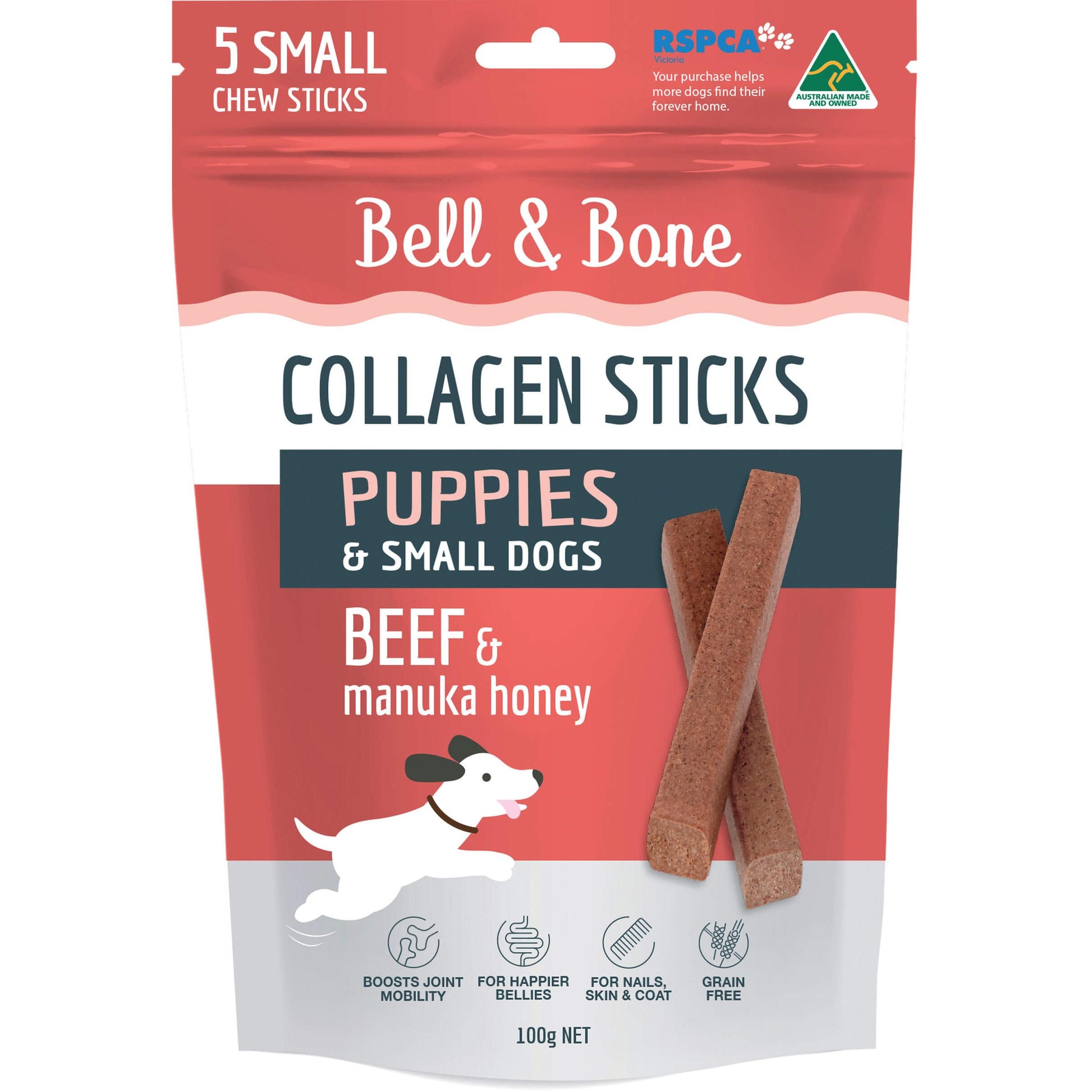 Bell & Bone Beef Collagen Sticks Puppy & Small Dog Treats 100g (100000045430) [default_color]