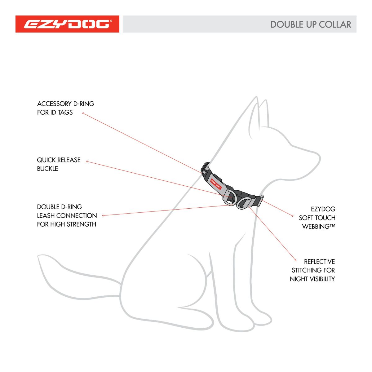 EzyDog Double Up Corduroy Nylon Dog Collar (100000049178) [Corduroy]