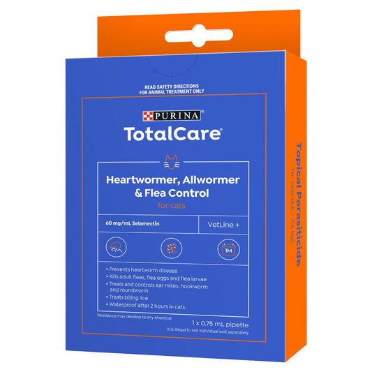 Purina Total Care Heartwormer, Allwormer & Flea Control for Cats 2.6 - 7.5kg (100000053077) [default_color]