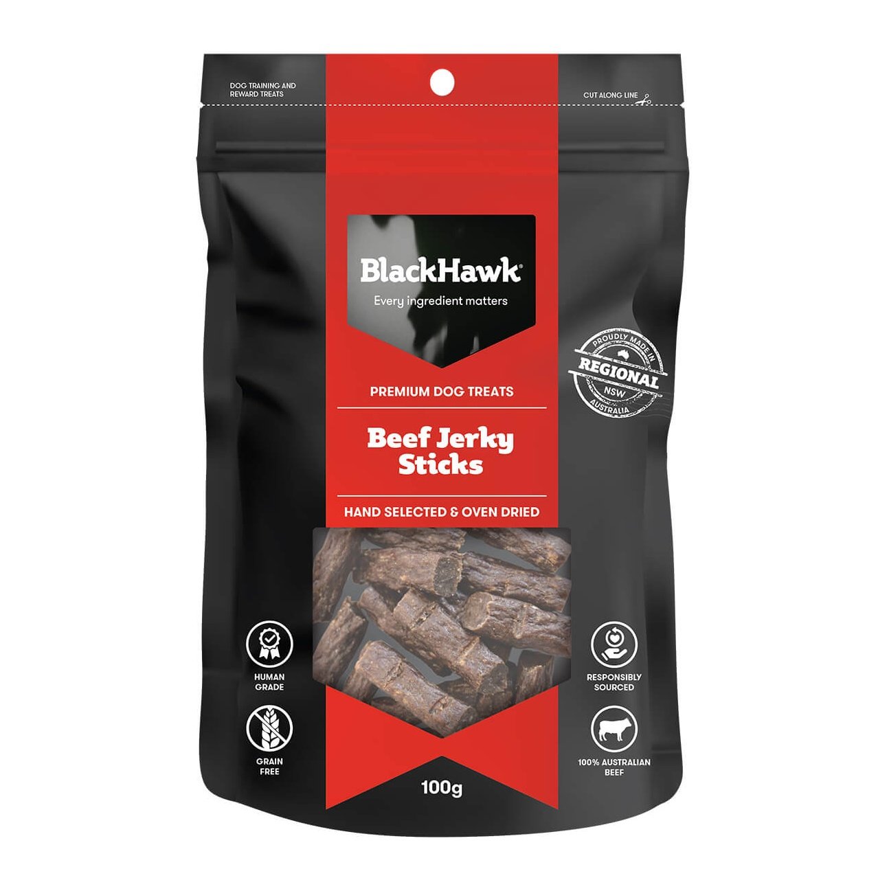 Black Hawk Beef Jerky Sticks Dog Treats 100g (100000053808) [default_color]