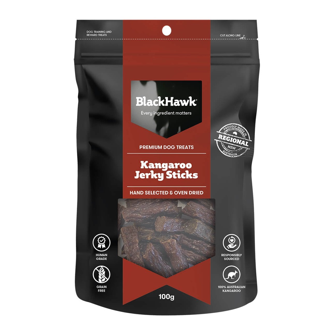 Black Hawk Kangaroo Jerky Sticks Dog Treats 100g (100000053810) [default_color]