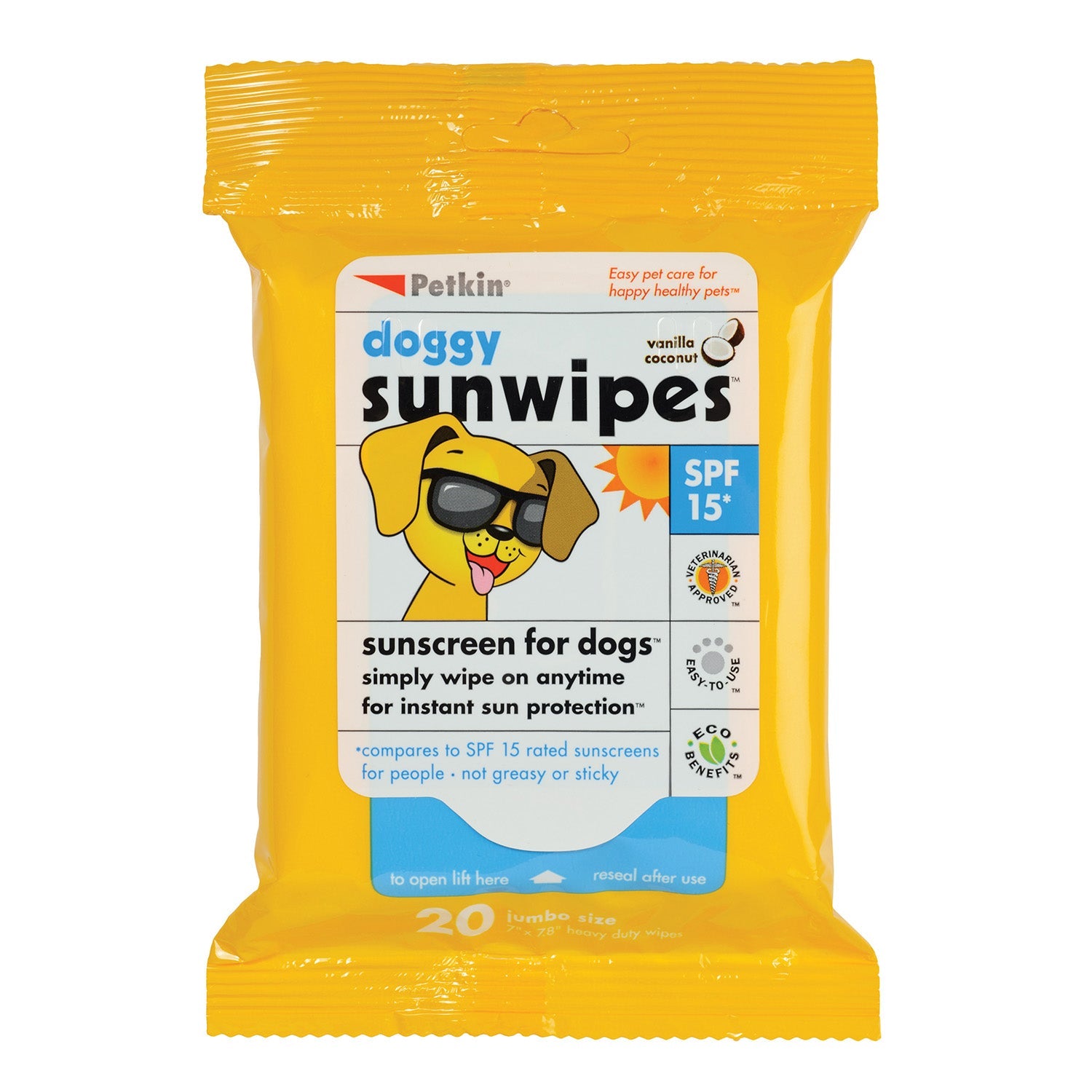 Petkin Doggy Sunwipes SPF15* 20pk (100000057255) [default_color]