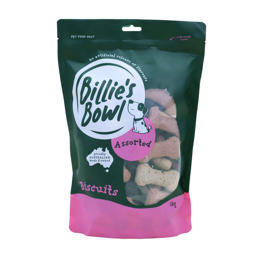 Billie's Bowl Assorted Biscuit Dog Treats 1kg