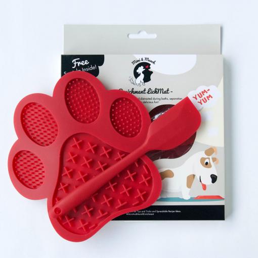 Mimi & Munch Suction Paw Lick Mat with Spatula (100000058460) [Red]