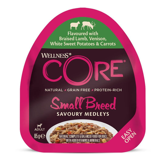 Wellness Core Savoury Medleys Lamb, Venison, White Sweet Potatoes and Carrots Wet Dog Food 85g (100000060327) [default_color]