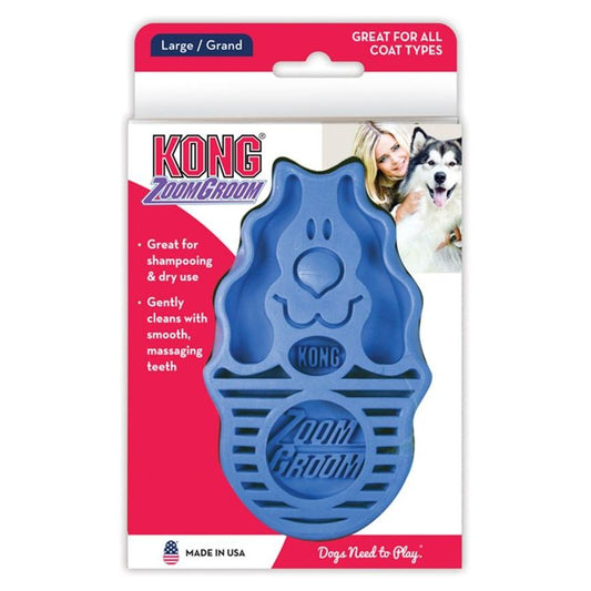 KONG ZoomGroom Dog Brush (122221000038) [Blue]