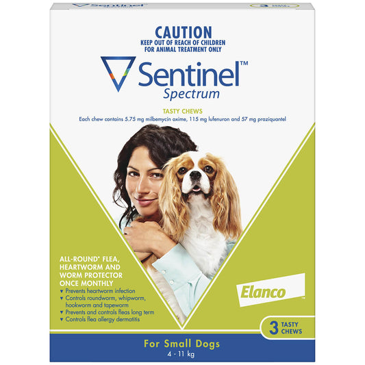 Sentinel Spectrum Tasty Chews Flea & Worming Treatment 4-11kg Dog (122613000090) [default_color]