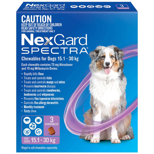 NexGard Spectra Chews For Large Dogs 15.1-30kg (122613000260) [default_color]